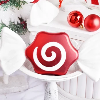 32cm Nagy cukorka medál Karácsonyi díszek Esküvői dekorációk Piros és fehér festett arany party Lakberendezés Navidad 2023 Új