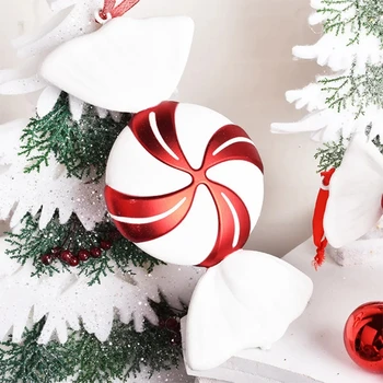 32cm Nagy cukorka medál Karácsonyi díszek Esküvői dekorációk Piros és fehér festett arany party Lakberendezés Navidad 2023 Új