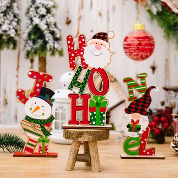 Karácsonyi fa asztali álló díszek Üdvözöljük Navidad 2023 karácsony Noel levél fa jel boldog karácsonyi dekoráció otthonra