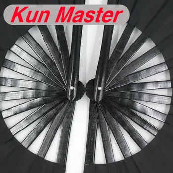 Bambusz bal és jobb Tai Chi Performance dupla ventilátoros harcművészetek rajongó Kung Fu rajongók fekete színű