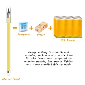7Pcs örök ceruza ólommag kopásálló Nem könnyű eltörni ceruzák Hordozható cserélhető toll Írószer kellékek 7 szín