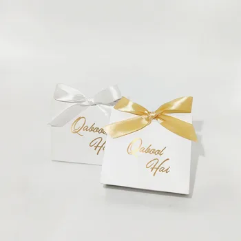 Kiváló Qabool Hai Candy Box - Elegáns fehér doboz arany fólia dizájnnal és szalaggal