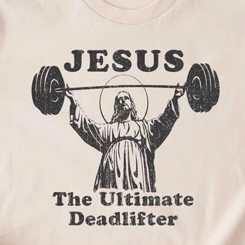 Jesus the Ultimate Deadlifter póló Vicces húsvéti ingek Felnőttek Hölgyek Gyerekek Baba Keresztény Katolikus Hit Edzőtermi edzés