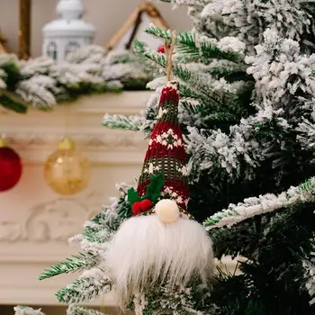 Karácsonyi törpék töltött gnóm medál Megvilágított törpék karácsonyfához kandalló ablak fali ajtó dekoráció