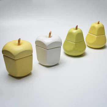 Kreatív gyümölcs fűszeres üveg Apple körte fűszeres üveg fűszerdoboz kerámia fűszerező edény Konyhai tároló kiegészítők