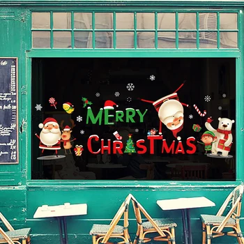 Karácsonyi fali ablak karácsonyi matricák Karácsonyi dekoráció otthonra 2020 Boldog karácsonyi díszek Karácsony Navidad Újév 2021