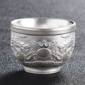 Teástál ezüst kerámia teáscsésze Kínai Kung Fu teáscsésze puer tartó ivóedény Teaware konténer csésze boroscsészék dekoráció