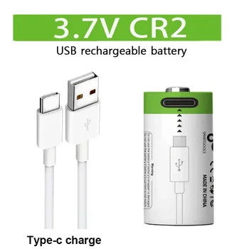 100% eredeti CR2 3V lítium akkumulátor újratölthető USB alkalmas digitális fényképezőgépekhez GPS biztonság és orvosi eszközök + kábelek