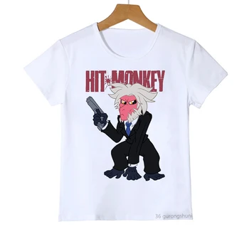 Póló fiúknak vicces rajzfilm Hit majom grafikai nyomtatás póló divat gyerek póló rövid ujjú felső nyári tini póló plus size
