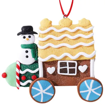 Karácsonyfadíszek Karácsonyi puha agyagcukorka vonat medálok ünnepi dekorációkhoz
