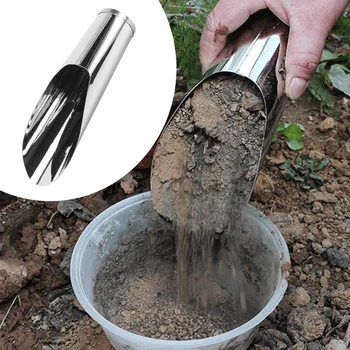 Bonsai Soil Scoop Metal 3 db készlet, rozsdamentes acél kerti kézi talaj Scooper, professzionális Bonsai szerszámkészlet