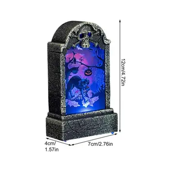 Halloween LED temetői sírkövek Koponya sírkő lámpa ijesztő kísértetjárta ház dekorációkhoz Ijesztő koponya temető lámpa