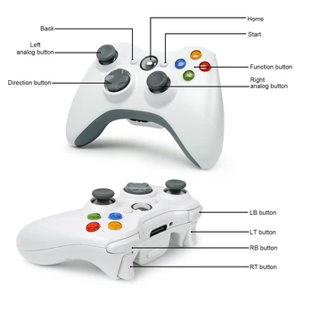 Gamepad Xbox 360 vezeték nélküli vibrációs joystickhoz Microsoft PC konzolhoz Kompatibilis a Windows 7 8 10 játékvezérlővel