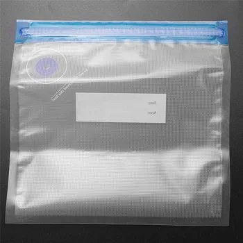 5PCS újrafelhasználható vákuum élelmiszer tároló cipzáras zsákok elektromos kézi vákuum tömítőszivattyúhoz, 22 x 21 cm
