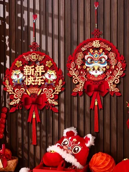 Újévi áldás medál nappali ajtó dekoráció Újév napi jelenet elrendezés függő dekorációk Tavaszi Fesztivál kellékek