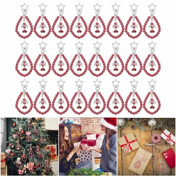 2024 Új 24db karácsonyi gyöngyös medál dekoratív bájdísz dísz kézműves kellékek otthoni fesztiválhoz ünnepi újévi dekoráció