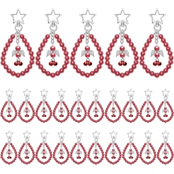 2024 Új 24db karácsonyi gyöngyös medál dekoratív bájdísz dísz kézműves kellékek otthoni fesztiválhoz ünnepi újévi dekoráció