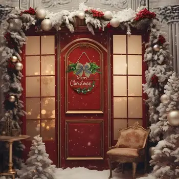 Boldog karácsonyt hangjel Fa karácsonyi koszorú ajtó akasztó Karácsonyi újévi beltéri kültéri lakberendezés