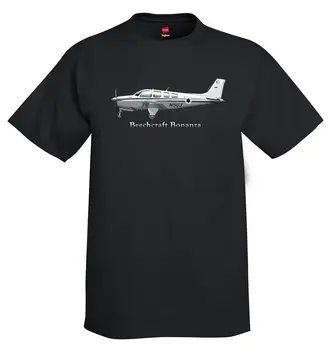 2019 Divat rövid kreatív nyomtatott póló férfi Beechcraft Bonanza repülőgép póló - személyre szabva szexi pólóval