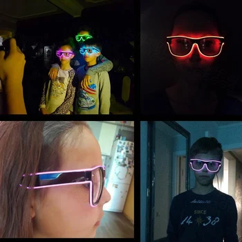 Hot Sale világító neon szemüveg fényekkel LED szemüveg Bár Rave partik Kellékek Izzó szemüvegek Fesztivál klub kellékek