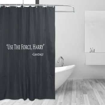 Használja az Erő Harry filmet Vidám zuhanyfüggöny Fürdőszoba függöny kád Nincs halványuló vízálló szövet