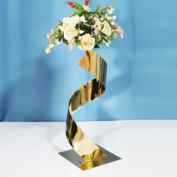 4 db arany virág út ólom fém esküvői asztal középpontok Event party Főoldal Hotel dekoráció