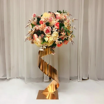 4 db arany virág út ólom fém esküvői asztal középpontok Event party Főoldal Hotel dekoráció
