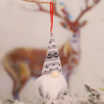 Karácsony Arctalan öregember karácsonyfa Függő díszek Kézzel készített plüss gnóm Mikulás baba karácsonyfa dekoráció karácsonyi ajándék