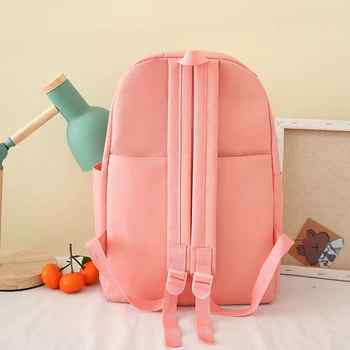 4 db Készletek hátizsák lányoknak Egyszarvú táska nőknek szerencsés iskolatáskák lányoknak Candy színű női hátizsák Kawaii könyvtáska gyerekek
