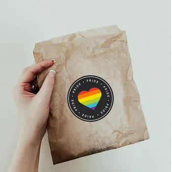 3.5 / 4.5cm Pride zászló címkék ajándékokhoz Meleg büszkeség szivárvány matricák Az LMBT matricákat okoz Love Pride Rainbow címke boríték lezárása