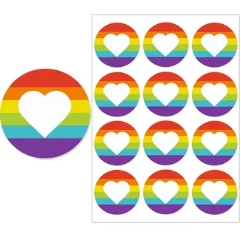 3.5 / 4.5cm Pride zászló címkék ajándékokhoz Meleg büszkeség szivárvány matricák Az LMBT matricákat okoz Love Pride Rainbow címke boríték lezárása