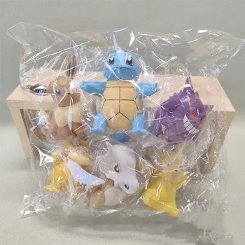 6db/set rajzfilm anime Pokmon Pikachu Eevee Cubone Psyduck Gengar Squirtle Akciófigura Modell játékok gyerekeknek