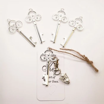 25db kulcs palacknyitó Angel kulcstartó címkékkel Táskák Esküvői parti-szívesség vendégek Dropship