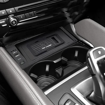 1 darab autós vezeték nélküli töltő QI telefontöltő Gyors telefontöltő Telefontartó alkatrészek tartozékai BMW X5 F15 X6 F16 2014-2018