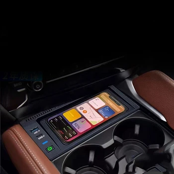 1 darab autós vezeték nélküli töltő QI telefontöltő Gyors telefontöltő Telefontartó alkatrészek tartozékai BMW X5 F15 X6 F16 2014-2018