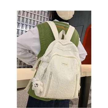 Kawaii női válltáska Preppy stílusú nagy kapacitású multifunkcionális hátizsák tizenéves lány rajzfilmhez vízálló laptop táskák