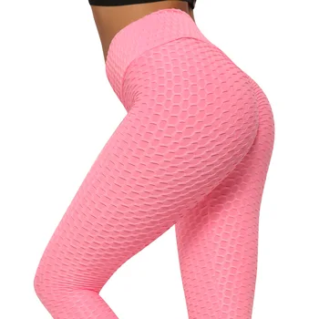 Méhsejt leggings nőknek Sport magas derék Varrat nélküli fluoreszkáló színű méhkas jóga nadrág Sportos szűk fitnesz edzőtermi leggings