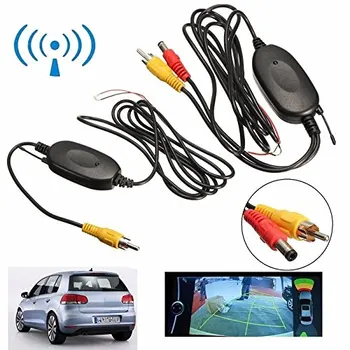 Hikity vezeték nélküli RCA video adóvevő adapter készlet autó DVD tolatókamera hátrameneti parkoló kamera monitor 2.4G