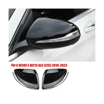 RHD visszapillantó tükörburkolat Mercedes-Benz C W205 E W213 GLC X253 2016-2023 oldalsó tükrök sapkák fényes fekete