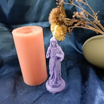 DIY Szentatya Jézus Krisztus szobor Gyertya Szilikon forma 3D szilikon forma gyertyakészítéshez Gipszforma Lakberendezés Gyanta penész