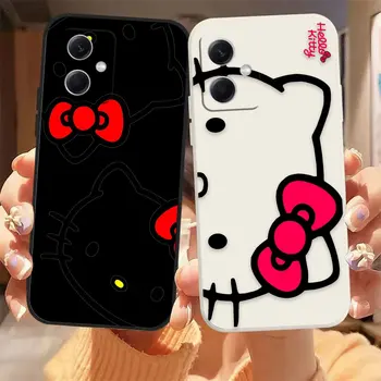 Hello K-Kitty Cat Line Art Phone Case Redmi Note 12 12S 11 11T 11E 11R 11S 10 8 PRO PLUS 4G 5G szilikon tok Fundas Shell