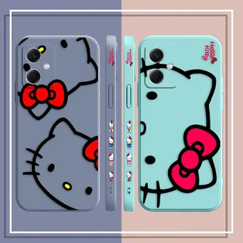 Hello K-Kitty Cat Line Art Phone Case Redmi Note 12 12S 11 11T 11E 11R 11S 10 8 PRO PLUS 4G 5G szilikon tok Fundas Shell