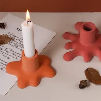 3D Áramló vízcseppek Gyertyatartó Szilikon forma DIY vakolat Gyertyatartó kézműves díszgyanta penész Lakberendezési ajándék