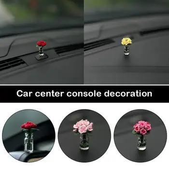 1 db autó dekoratív díszek középkonzol ablak autóipari kreatív dekoráció mini kiegészítők rózsa belső dekoráció V9R4