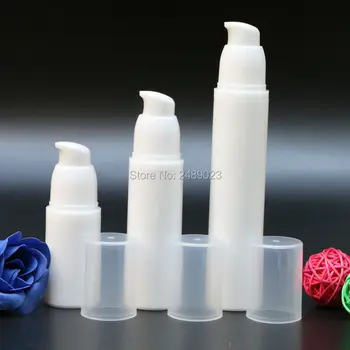 Üres kozmetikai tartályok átlátszó kupakkal Levegő nélküli pumpás palackok Lotion műanyag palack csomagolás 2db/tétel 15ml/30ml/50ml