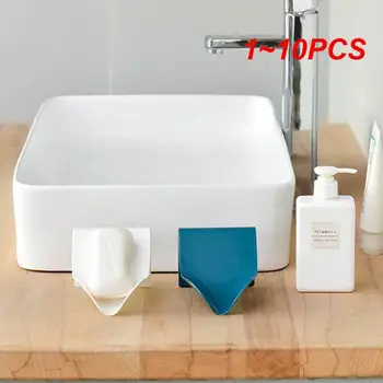  1 ~ 10DB szappantartó falra szerelhető függő fürdőszoba zuhany szappan edény zuhanylapok szappantároló lefolyó műanyag szappantálca tartó