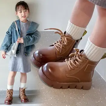 2023 Új lányok rövid csizma oldalsó cipzár puha gyerekek divat fiúk hócsizma csepp szállítás lapos gyerekek sport hócipők cipők cipők
