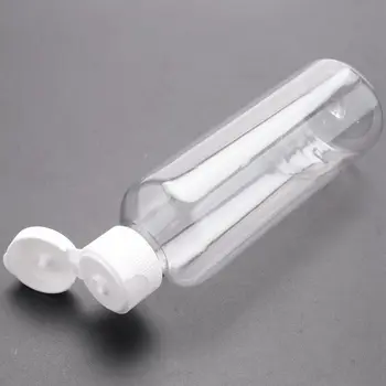 8 x 100Ml műanyag átlátszó flip palackok Travel samponos lotion kozmetikai tartály
