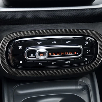 Mercedes Benz Smart 453 2016-2021 tartozékokhoz Szénszálas autó belső Légkondicionáló kapcsoló Keret díszítő matricák