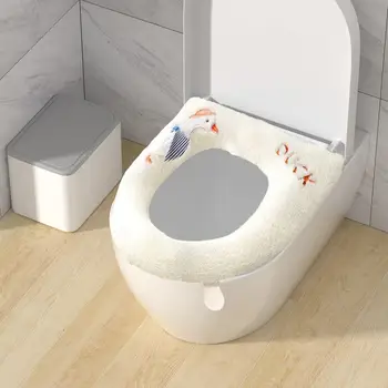Kacsa WC ülőke huzat hordozható Aranyos fehér kacsa alakú WC párnázott fedél fedél Mosható Vastagabb fürdőszoba Üléshuzat kellékek